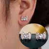 Pendientes Exquisitos de Nuevo Estilo con Lazo Incrustaciones de Circonita, de Venta Caliente, Transfronterizos de Lujo Ligero, Moda de Gama Alta, Elegantes y Versátiles