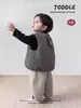 Conjunto de tres piezas de chaleco para bebé niño de otoño e invierno, chaqueta acolchada de algodón sin mangas para bebé niño, camiseta básica, pantalones acolchados, conjunto de niño