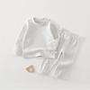 Conjunto de Roupas de Outono e Calças Compridas para Crianças de Tamanho Médio e Grande Primavera e Outono 280g Veludo Macio Algodão Roupas para Crianças de 1 a 11 Anos Categoria de Roupas Íntimas Infantis Sem Costura