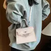 Bolso de Mano Pequeño de Moda y Lujoso para Mujer, Nuevo Bolso Kelly de Viaje con Estampado de Piedra, Bolso Versátil de Hombro y Cruzado, Moderno