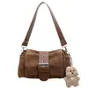 Nuevo bolso de hombro para mujer estilo japonés y coreano con diseño de oso, bolso cruzado de gamuza invierno 2026, bolso de felpa retro a la moda