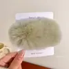 Estilo Novo de Verão 2025 Presilha para Cabelo Bico de Pato de Pelo de Coelho Rex Presilha para Cabelo de Cachorro Manga Celebridade da Internet Acessório de Cabelo de Pelúcia Fofo de Caroço de Manga