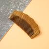 Pente de sândalo verde de fábrica atacado dente fino espessado sândalo dourado pêssego velho madeira pente uma geração de cabelo