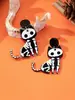 Nuevos Pendientes Navideños de Gota de Agua Estilo Gótico Set de 4 Piezas, Pendientes Acrílicos Divertidos de Calavera y Muñeco de Nieve para Halloween