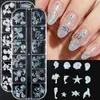 Arte de Unhas Aurora Iridescente Oceano 3D Charms Estrela do Mar Concha Cavalo-Marinho Mistura Transparente Estilo Delicado de Fada Arte de Unhas