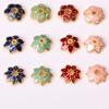 Novas Contas Separadas Pequenas Peças de Flores Óleo Pingando Imitação Azul Queimado Cloisonne Liga Pequenas Peças de Flores Faça Você Mesmo Grampo de Cabelo Estilo Antigo Pulseira Colar