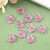 Aretes de flor acrílica colorida translúcida de tres pétalos pequeños, clips para orejas, materiales para accesorios hechos a mano, venta directa de fábrica, pegamento de crema para manualidades DIY