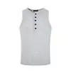 Camiseta Regata Henley Retro Americano High Street para Homens e Mulheres, Nova Camisa Base Costurada Slim-Fit de Verão