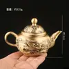 Jarra de Vino Doble Pez Amarillo Puro, Jarra Baifu para el Hogar y Juego de Copas de Vino, Dote de Boda, Ofrendas de Boda, Decoraciones para Muebles
