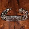 Pulseira nova banhada a prata de cobre puro para homens, grossa, dominadora, KuiNiu, gulosa, retrô, personalidade, pulseira de seis palavras, atacado