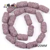 Cuentas de Pincel Ovaladas Cilíndricas de Piedra Volcánica Coloridas para Collar Pulsera DIY Accesorios de Joyería de Aromaterapia Venta Directa de Fábrica DIY