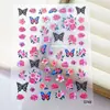 Pegatinas para Uñas Artísticas 5D con Relieve Corazón Cromado Dulce y Fresco Mariposa Dulce y Colorida Cruz 3D Pegatinas de Estuche Plano para Uñas