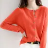 Cárdigan de Punto con Cuello Redondo Suéter Abrigo para Mujer Principios de Primavera Principios de Otoño Invierno Estilo Nuevo Manga Larga Holgado Estilo Coreano Lana Ropa Corta