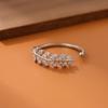 Moda simple ramas de hojas de diamante dulce temperamento personalidad anillo abierto mujeres al por mayor