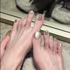 12 Piezas de Parches Puros Hechos a Mano para Uñas de los Pies, Uñas de los Pies Usables, Nuevo Producto Verano 2026, Parches para Uñas de los Pies que Mejoran la Blancura, Removibles