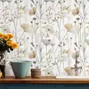 Pegatina de Pared Floral Romántica Autoadhesiva Papel Tapiz Resistente a la Humedad y al Moho Ecológico Lujo Ligero Decorativa para Pared de Dormitorio Armario Renovación