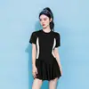 Traje de baño de verano Yipin Shuo para mujer, estilo falda, conservador, deportivo, de una pieza, que cubre el abdomen, adelgazante, dulce, para aguas termales