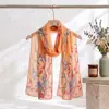 Lenço de Seda Georgette Leve 50*160 Novo Lenço Estampado Lenço de Gaze com Proteção Solar para Mulheres Toalha de Praia para Exterior Decoração de Seda