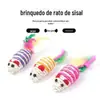 Brinquedo para Gato Bola de Sisal com Pena Resistente à Mordida de Gato Brinquedo com Som para Roer Gato Bola Arranhador Suprimentos para Gatos