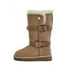 Botas Altas Xshx|Zapatos Familiares para Niñas Adultas Suela Engrosada Cálida Antideslizante Cuello Lateral Plegable