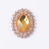 En stock al por mayor material de ropa nupcial hecha a mano Anillo ovalado doble diamantes de imitación aleación flor hebilla diamante azul accesorios