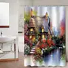 Cortina de Ducha Amazon Nueva Decoración de Baño Transfronteriza Tela Estilo Europeo Nuevo Poliéster Estampado Cortina Divisoria Cortina de Ducha Zhejiang