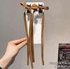 Lazo mediano multicolor para niña estilo ballet con cinta, pinza de agarre con cinta, clip decorativo para coleta Mori, medio recogido