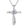 Amazon Colgante Cruz de Circonita Transfronterizo Collar de Piedra de Nacimiento Cadena para Clavícula Joyería de Moda Regalo