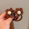 Faixa de cabelo infantil fofa flor de café com leite laço corda de cabelo elástico de cabelo para menina corda de cabelo para menina pequena alta elasticidade