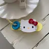 Grampo de Cabelo com Botão de Gato Kt Cor Contrastante Estilo Menina Grampo para Meio Preso Grampo de Cabelo Grampo de Cabelo Joia Presilha Grande de Bico de Pato
