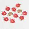 Pingente de Crisântemo Gota de Óleo de Liga Pequeno Pingente de Flor Margarida Acessórios para Joias DIY Brincos Brincos Pingente de Chaveiro