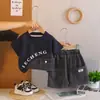 Ropa para Niños Conjunto de Verano para Niños Cuello Redondo Manga Corta Conjunto de Dos Piezas 2026 Nuevo Estilo Coreano de Moda Ropa para Bebés Conjunto de Dos Piezas