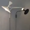 Lámpara de Pared Nome Creativa Minimalista Nórdica Diseñador Sala de Estar Decoración de Altavoz Retro Dormitorio Lámpara de Brazo Oscilante No Requiere Cableado