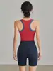 Traje deportivo de fitness de alta intensidad con chaleco de entrenamiento para correr y yoga a prueba de impactos integrado y pantalones cortos para uso al aire libre en verano
