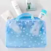 Bolsa de cosméticos impermeable transparente estilo coreano de PVC para mujer, gran capacidad, portátil, para viaje, bolsa de aseo esmerilada, bolsa de almacenamiento de cosméticos