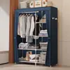 Armario de tela simple, closet ensamblado, tela no tejida engrosada y reforzada, adecuado para uso doméstico, económico, para dormitorios y apartamentos de alquiler
