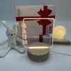 Venta caliente transfronteriza base de madera maciza Tablero de mensajes luz de noche 3D Luz creativa acrílico lámpara de mesa de ambiente