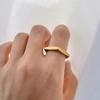 Nuevo anillo simple transfronterizo de acero de titanio chapado en oro de 18k personalizado de acero inoxidable que no se desvanece retro francés anillo de comida para mujer