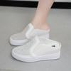 Pantuflas Planas para Mujer, Nuevo Estilo Primavera/Verano 2026, Plataforma de Pedrería Suela Gruesa Punta Cerrada Medias Pantuflas, Transpirables, Zapatos que Aumentan la Altura