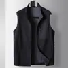 Colete Casual Masculino Estilo Primavera e Outono 2025 Tricô de Lã Leve Luxo Cardigan de Negócios para Homens Jovens e de Meia-Idade Jaqueta sem Mangas com Zíper