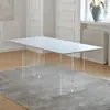 Mesa de Jantar Minimalista em Acrílico Ardósia Suspensa para Casa Apartamento Pequeno Mesa de Jantar e Cadeiras de Luxo Leve Mesa de Jantar Retangular Simples Moderna