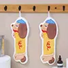 Linda Toalla de Mano de Caricatura de Perro Salchicha, Toalla para Manos de Hogar de Vellón de Coral, Trapo de Cocina, Toalla Colgante de Baño Absorbente de Agua de Secado Rápido