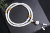 Pulseira de Bodhi de Jade Branco Hainan para Lançamento Alto Pulseira de Bodhi Colar Longo com Borla Anel de Corrida Wen Brinquedo Rosário Antigo de Mão