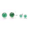 Pendientes Redondos de Ágata Verde Guofeng Sencillos Combinan con Todo Pasador de Plata 925 Chapado en Oro Pendientes Geométricos Pendientes Versátiles para Mujer