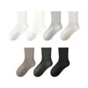 Calcetines para mujer Zhuji, calcetines 100% algodón puro para el posparto, apertura ancha, no apretados, sin costuras, calcetines de color liso hasta la mitad de la pantorrilla, adecuados para zapatos Birkenstock