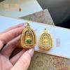 Colgante de Tathagata Dairi con incrustaciones de jade y aleación de cobre, colgante de jaspe de jade hetiano, colgante de Buda giratorio de diamante, método antiguo de galvanoplastia
