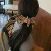 Pinza de Plátano con Lazo de Cuadros para Mujer, Pinza Vertical de Cola de Caballo de Estilo Británico de Alta Gama y Elegante para la Parte Posterior de la Cabeza, Accesorio para el Cabello