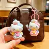 Chaveiro Criativo de Gatinho KT Chefe Flocado Desenho Animado Pingente de Bolsa Fofo Chaveiro de Carro Presente Atacado