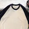Camiseta Raglán de Manga Corta para Hombre 220 Algodón Puro, Peso Pesado, Verano, Corte Holgado, Bloques de Color, Manga Media, Cuello Redondo, Combinación de Colores, Diseño Personalizado, Transfronterizo