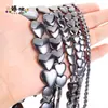 Productos Nuevos Transfronterizos Piedra Biliar Negra Natural Cuentas de Corazón Accesorios para Joyería DIY Materiales para Joyería Hecha a Mano Venta al por Mayor